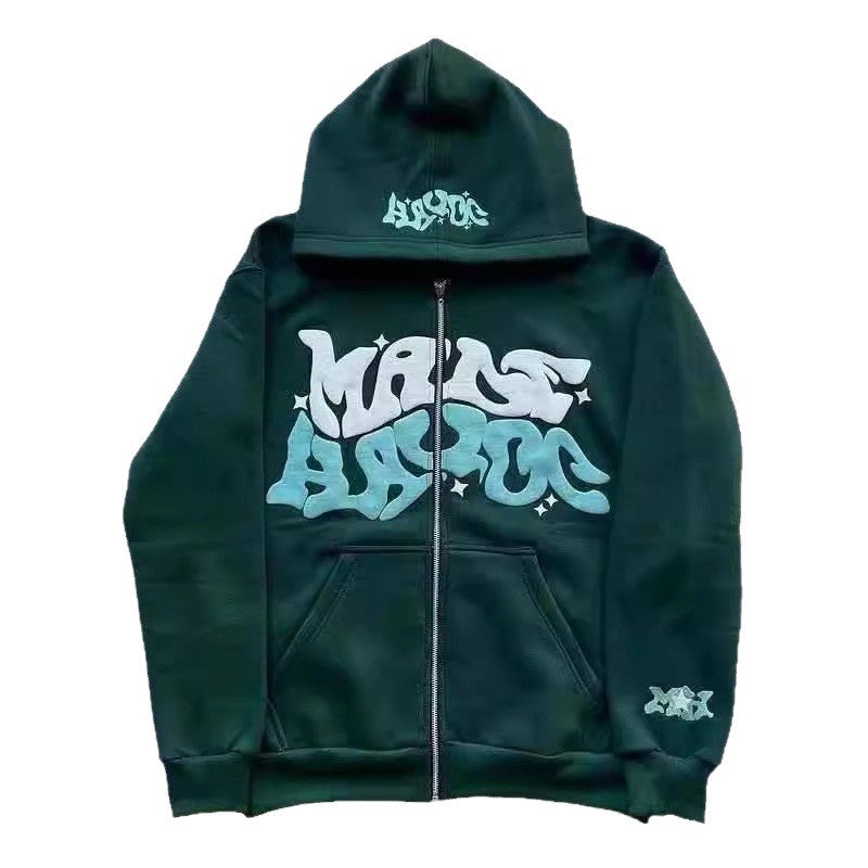 TAON Gothic Punk Zip-Up Hoodie