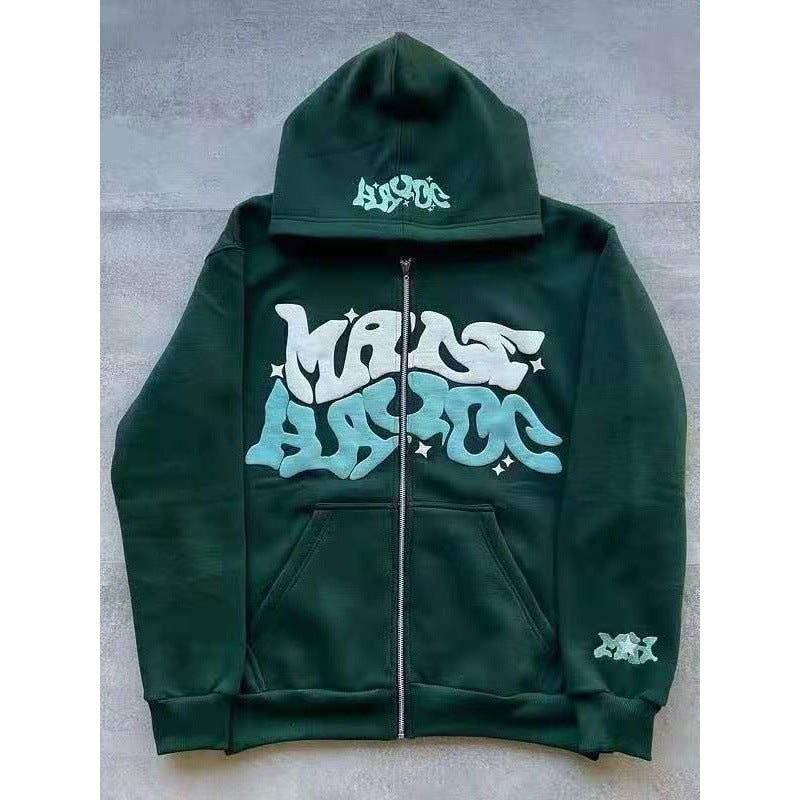 TAON Gothic Punk Zip-Up Hoodie