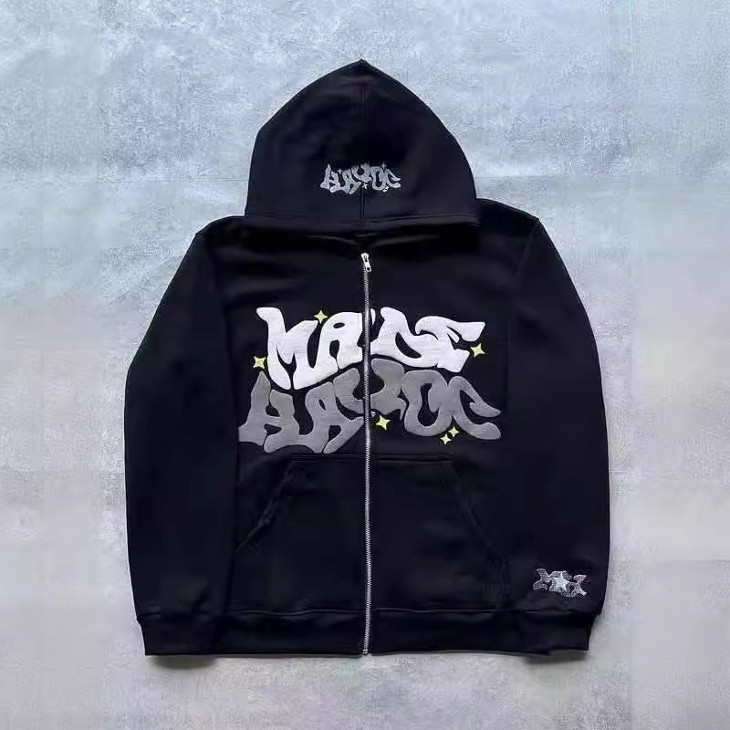 TAON Gothic Punk Zip-Up Hoodie