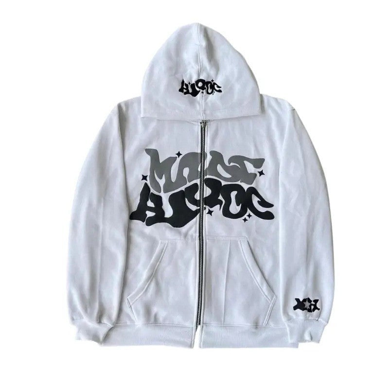 TAON Gothic Punk Zip-Up Hoodie